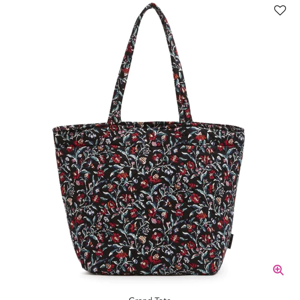 Vera Bradley Grand Tote Perennials Noir NWT